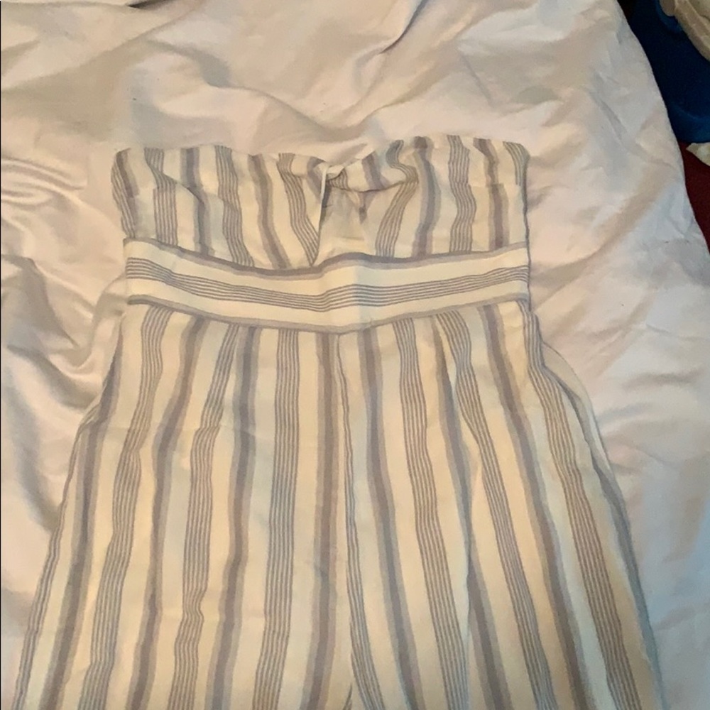 Striped Strapless Jumpsuit